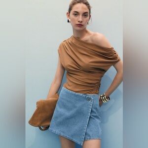 Mango Wrapped Denim Skort